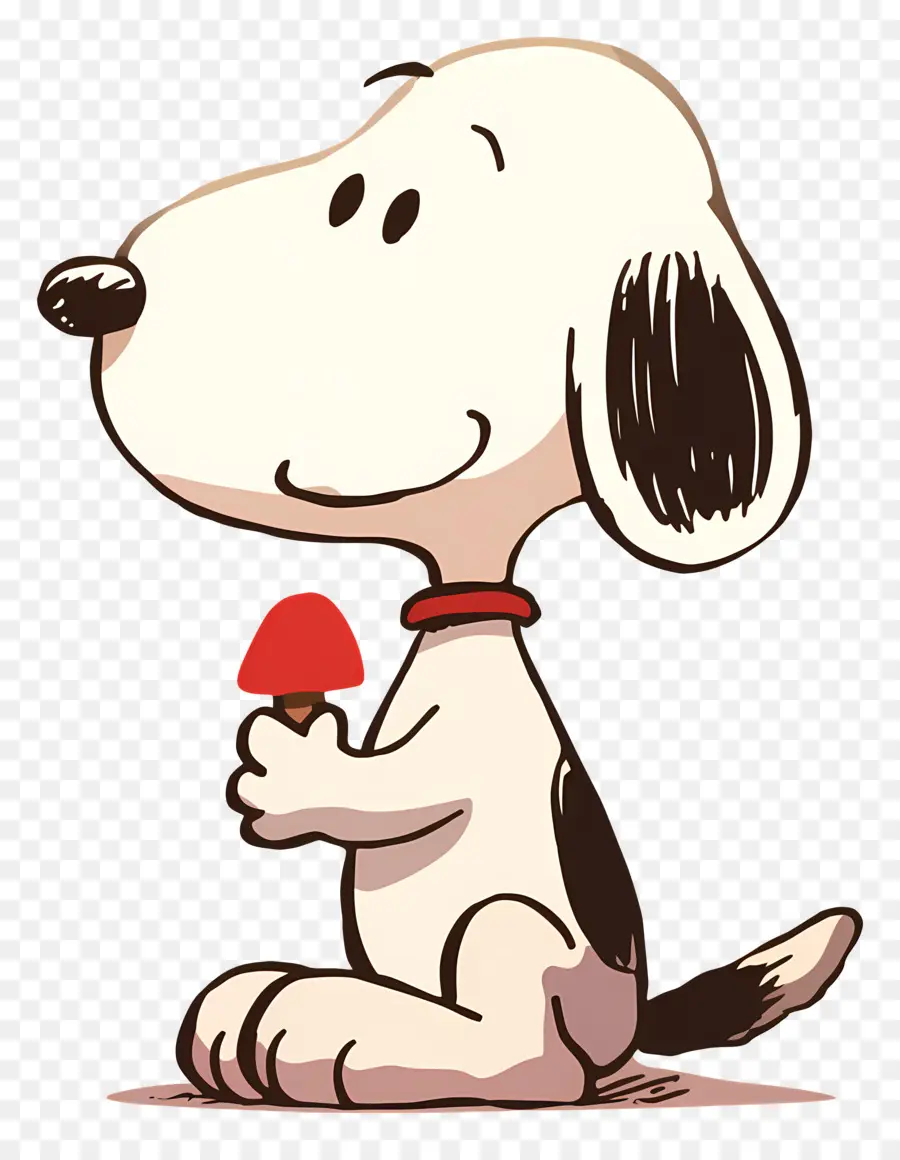 Snoopy กินไอศกรีม，สุนัขการ์ตูนกับไอติม PNG