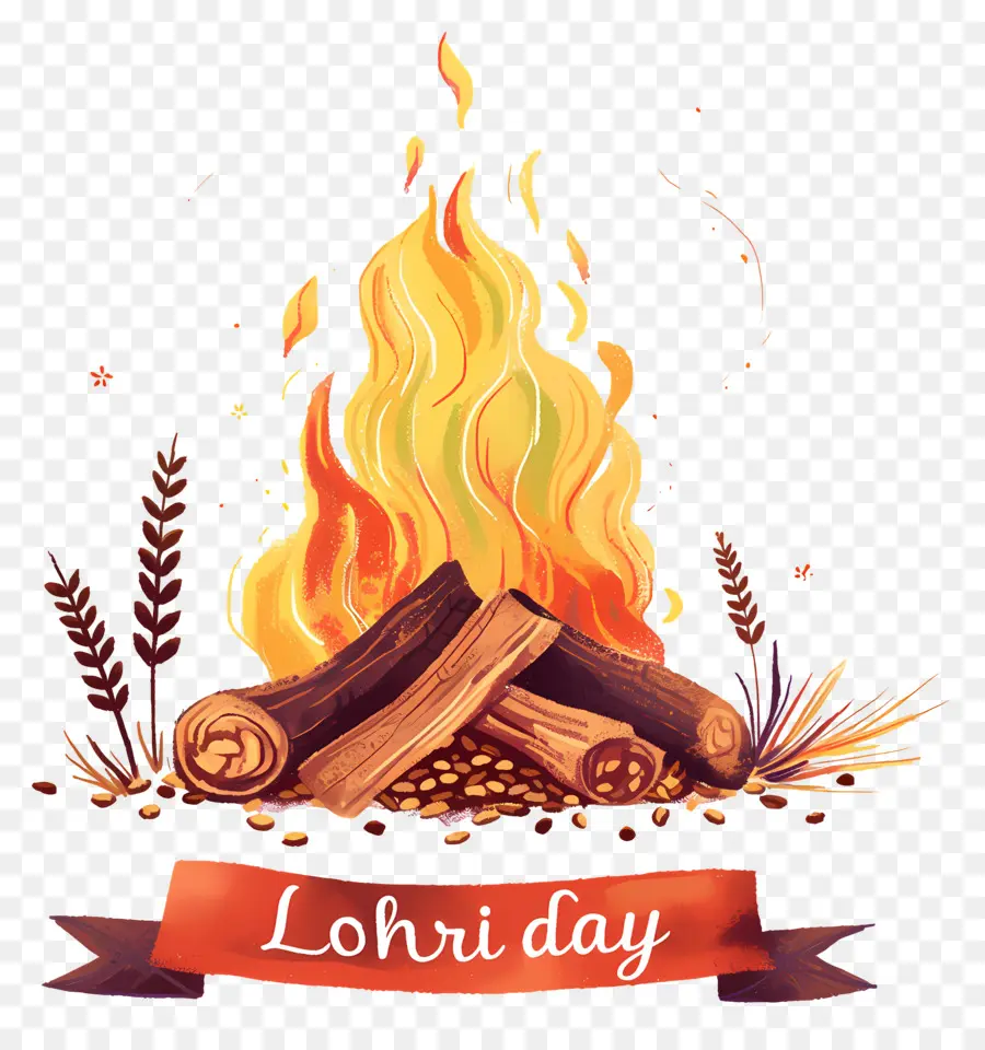 มีความสุข Lohri，กองไฟ PNG