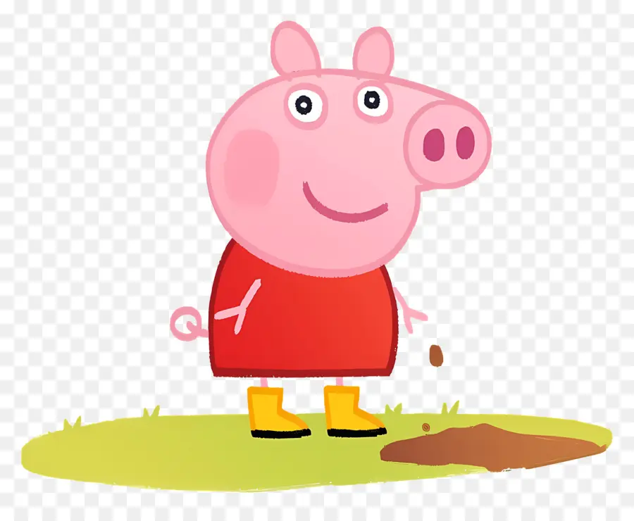 Peppa Pig，หมูการ์ตูนในชุดสีแดง PNG