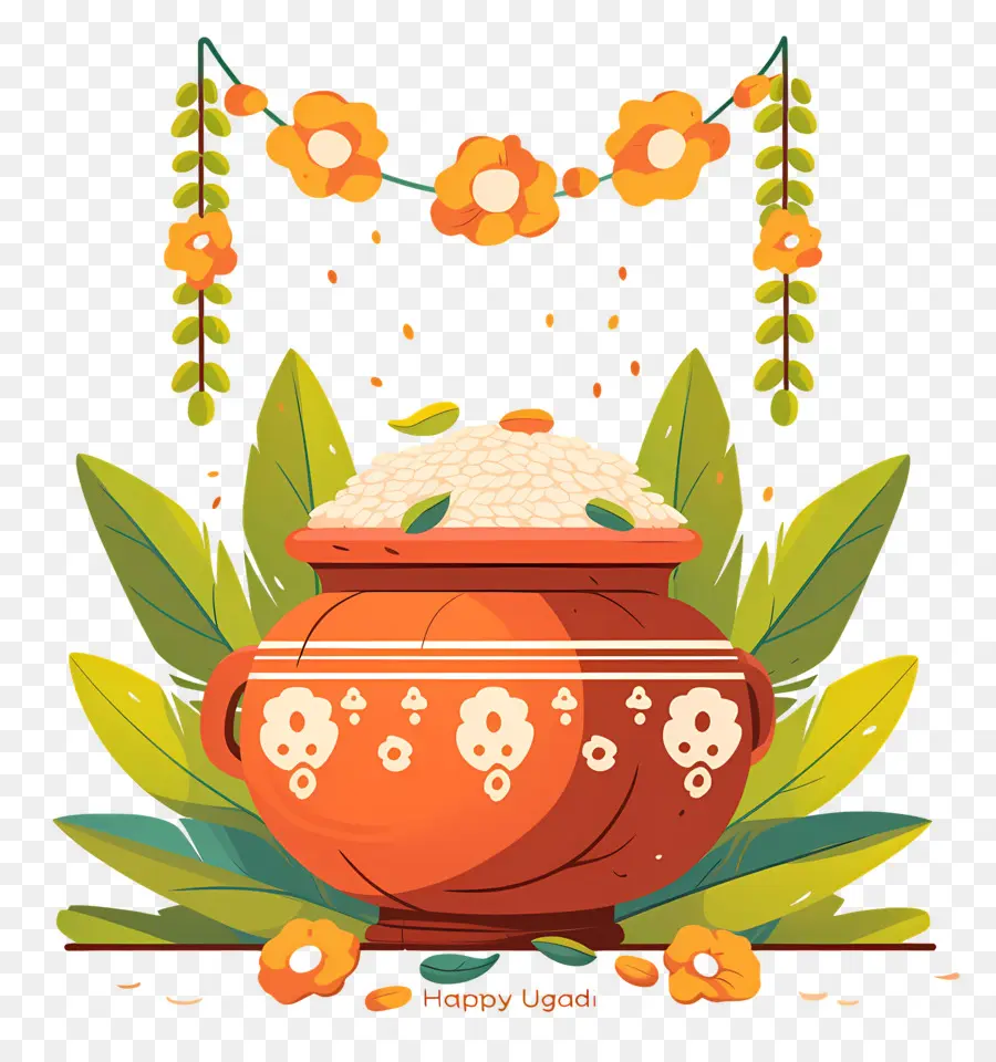 Happy Ugadi，หม้อ PNG