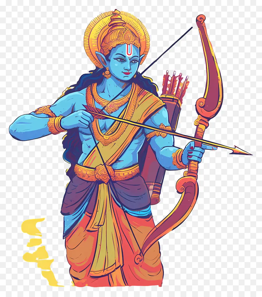 Ram Navami，ธนูสีน้ำเงิน PNG