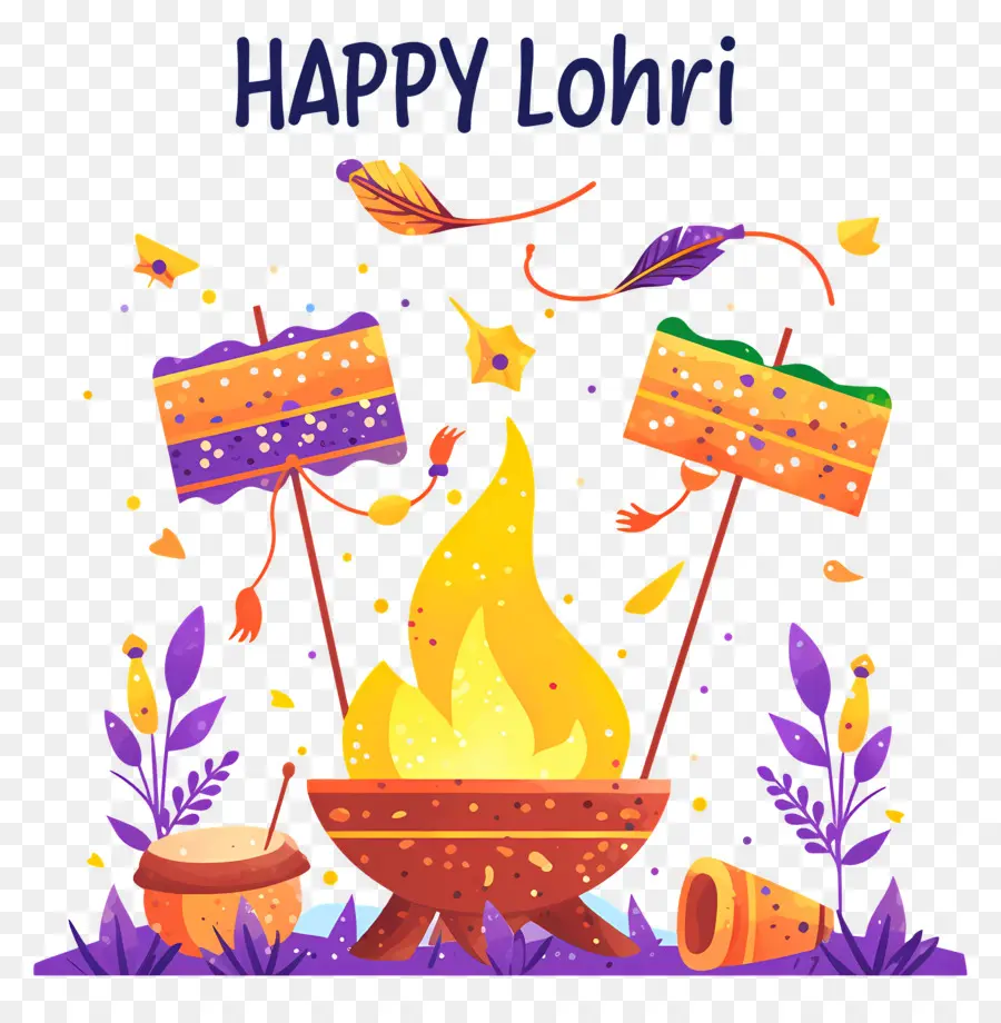 มีความสุข Lohri，Lohri Bonfire PNG