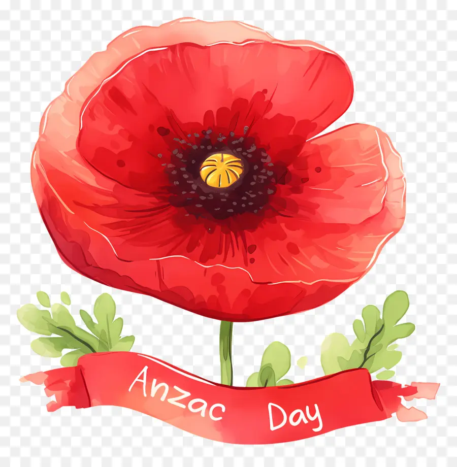 วัน Anzac，Anzac Day Poppies PNG