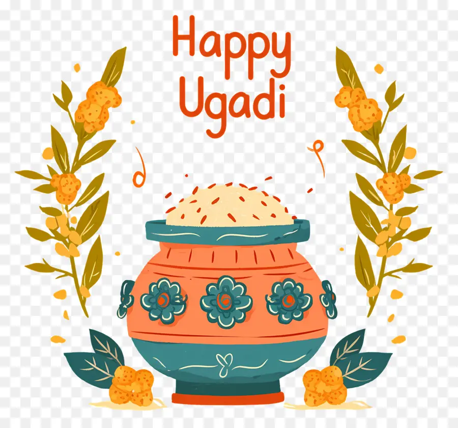 Happy Ugadi，หม้อ PNG