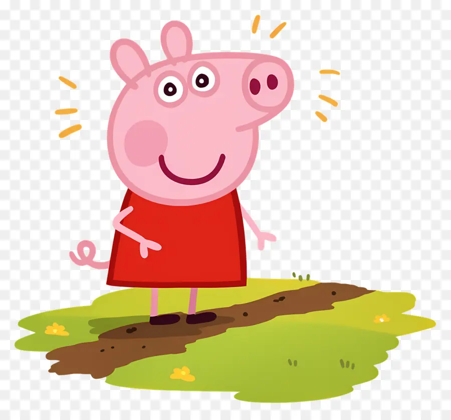 Peppa Pig，หมูการ์ตูนในชุดสีแดง PNG