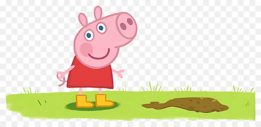 Peppa Pig，หมูการ์ตูนในชุดสีแดง PNG