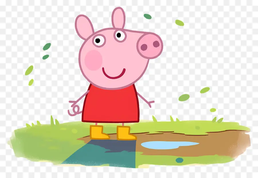 Peppa Pig，หมูการ์ตูนในชุดสีแดง PNG