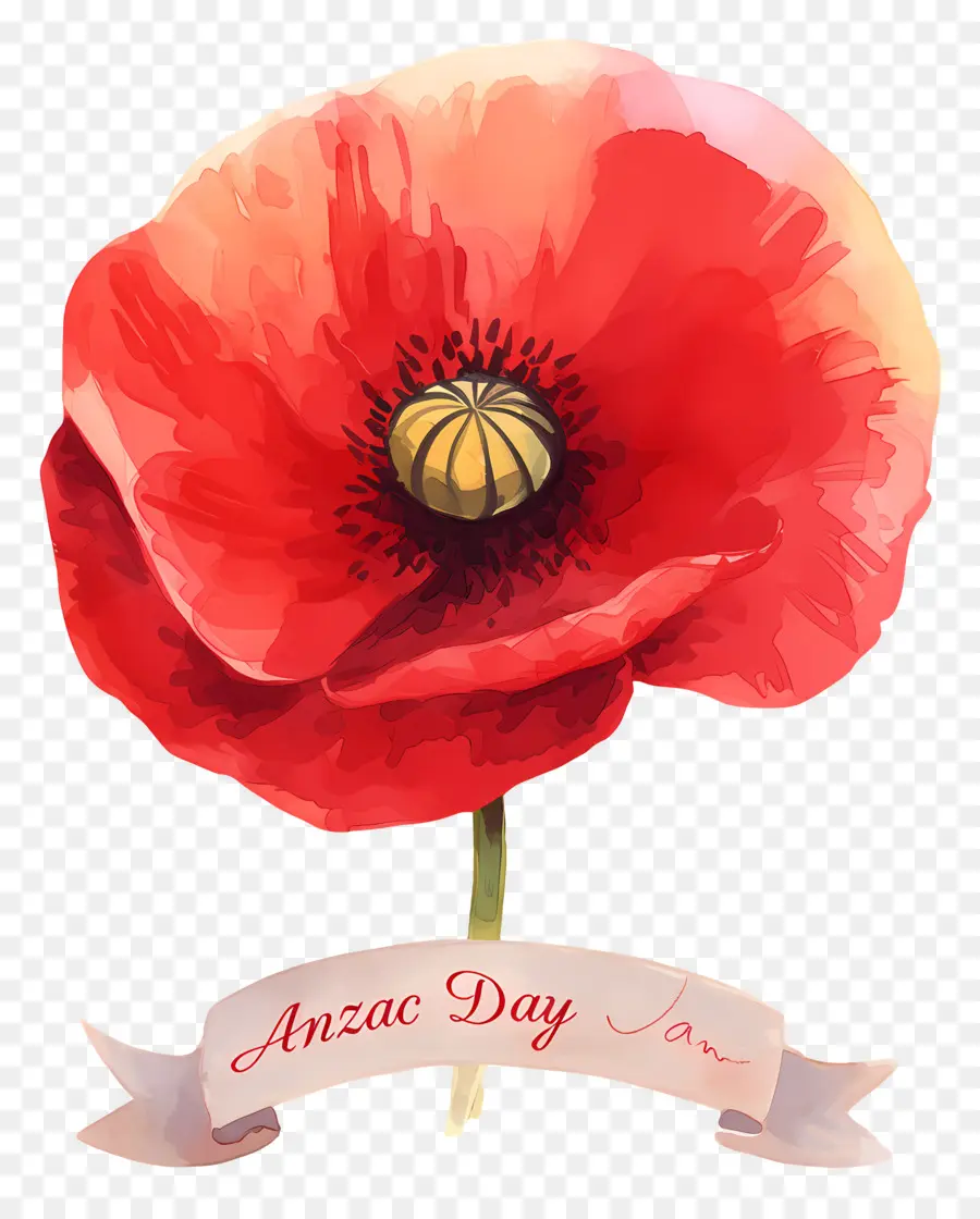 วัน Anzac，Anzac Day Poppies PNG