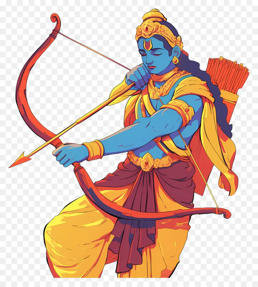 Ram Navami，ธนูสีน้ำเงิน PNG