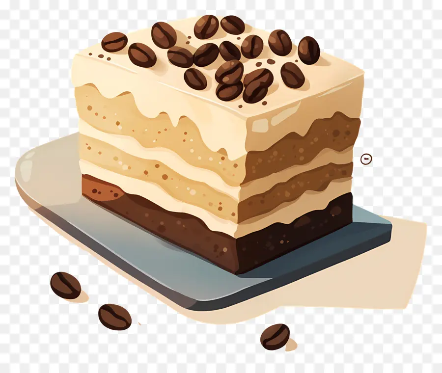 เค้ก Tiramisu，เค้กเลเยอร์กับเมล็ดกาแฟ PNG