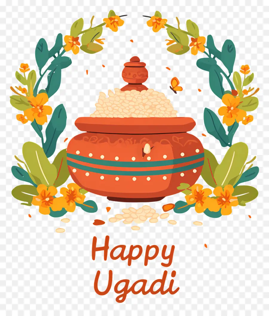 Happy Ugadi，หม้อ Ugadi PNG