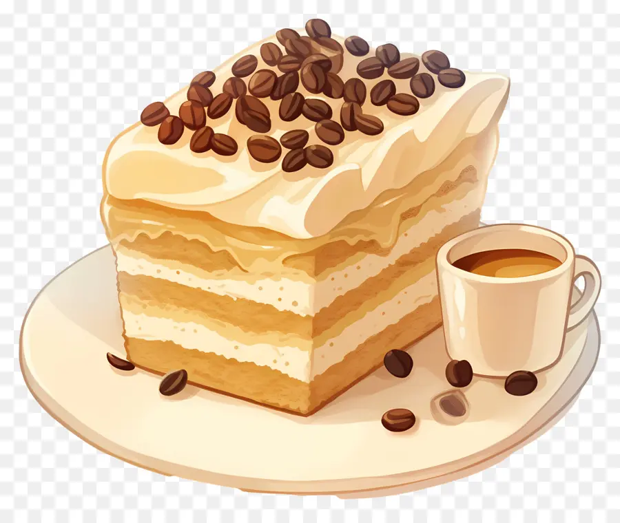 เค้ก Tiramisu，เค้กและกาแฟ PNG