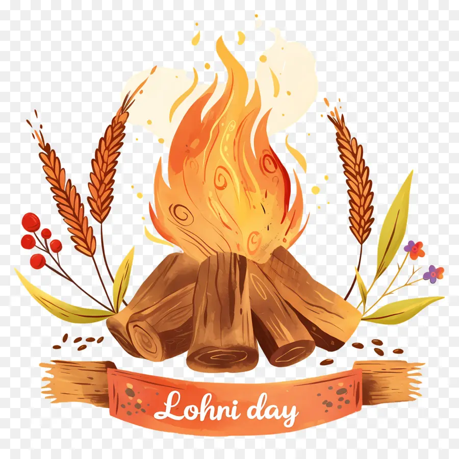 มีความสุข Lohri，กองไฟ PNG