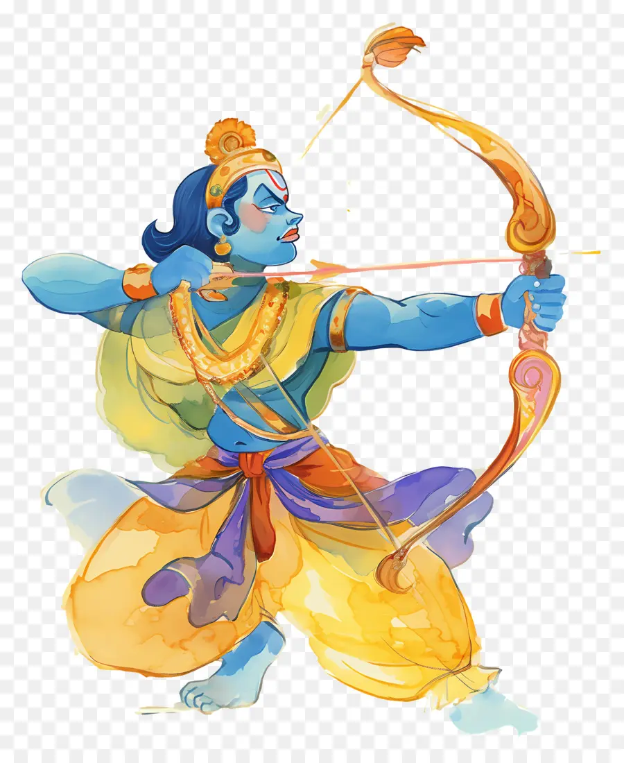 Ram Navami，ธนูสีน้ำเงิน PNG