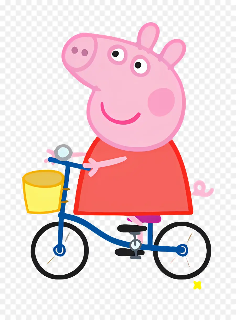 Peppa Pig，การ์ตูนหมูบนจักรยาน PNG