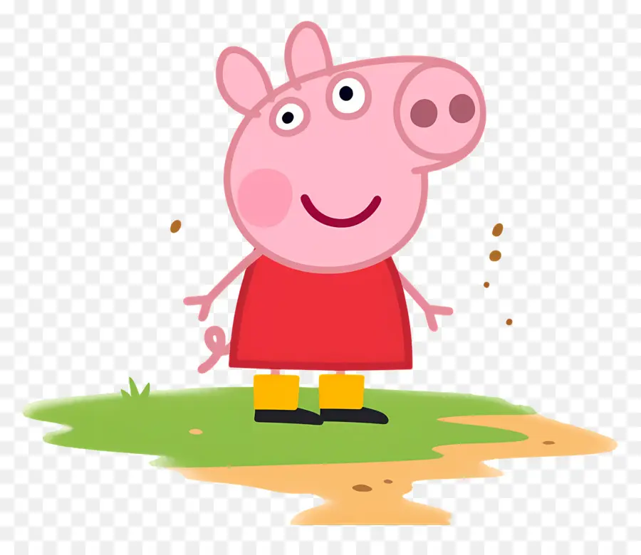 Peppa Pig，หมูการ์ตูนในชุดสีแดง PNG