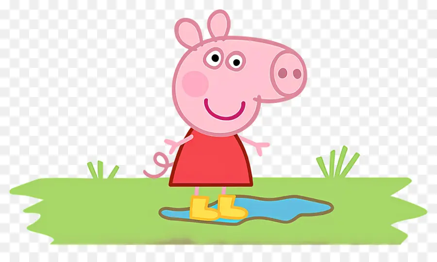 Peppa Pig，หมูการ์ตูนในชุดสีแดง PNG