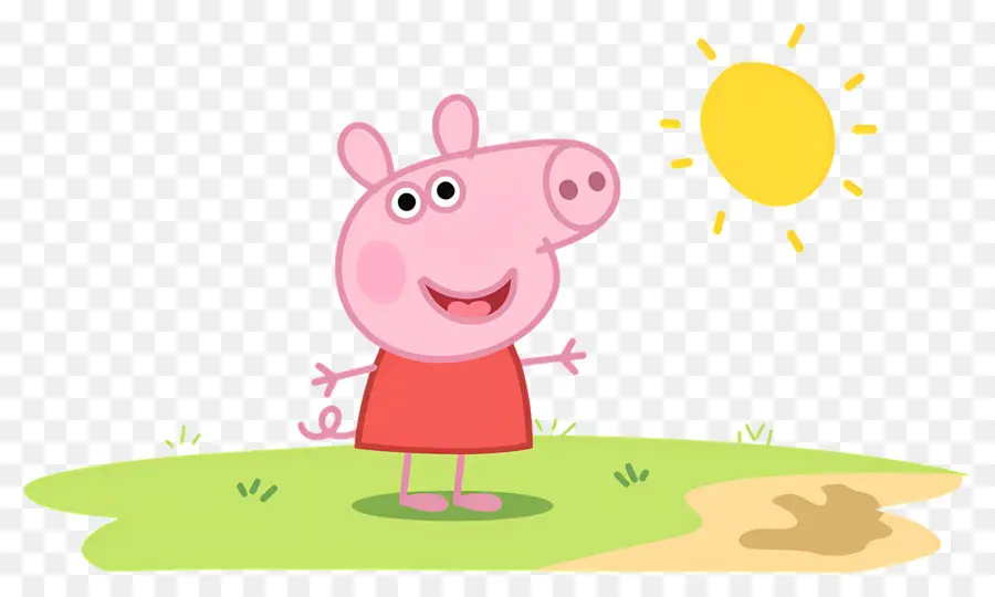 Peppa Pig，หมูการ์ตูนในชุดสีแดง PNG