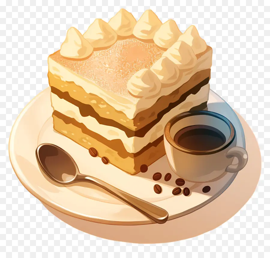 เค้ก Tiramisu，เค้กและกาแฟ PNG