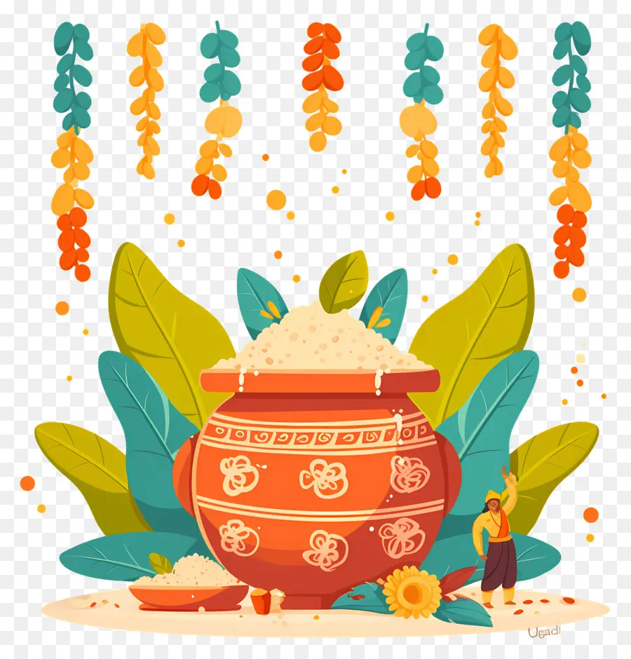 Happy Ugadi，หม้อ PNG