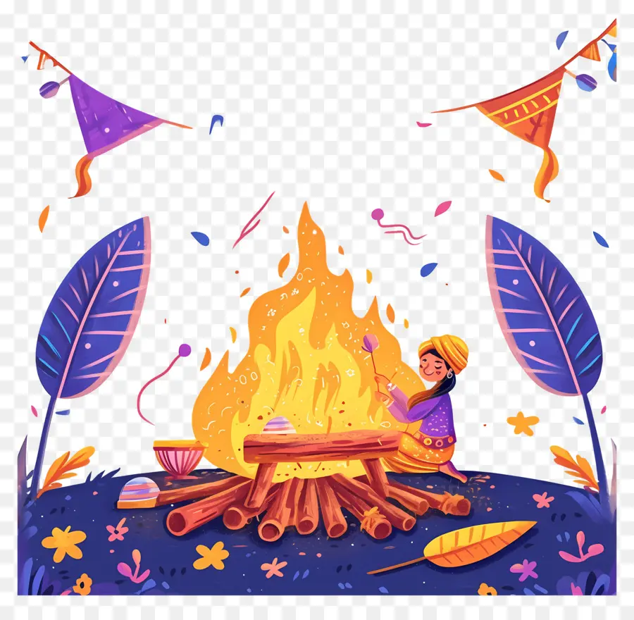 มีความสุข Lohri，การเฉลิมฉลองกองไฟ PNG