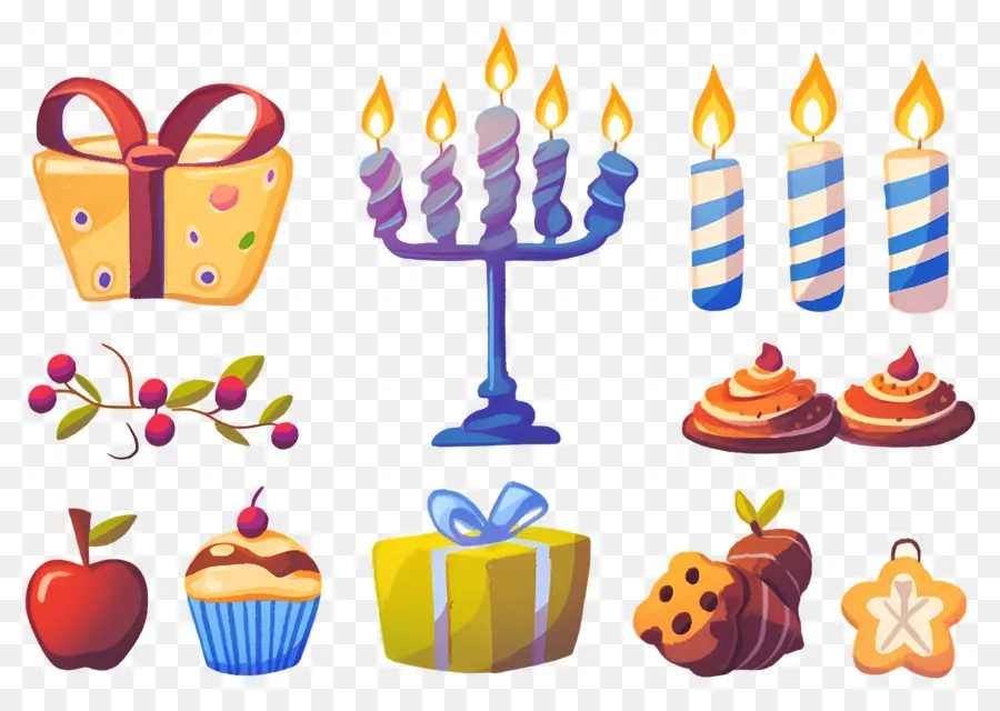 การตกแต่ง Hanukkah，ชุดฉลอง Hanukkah PNG