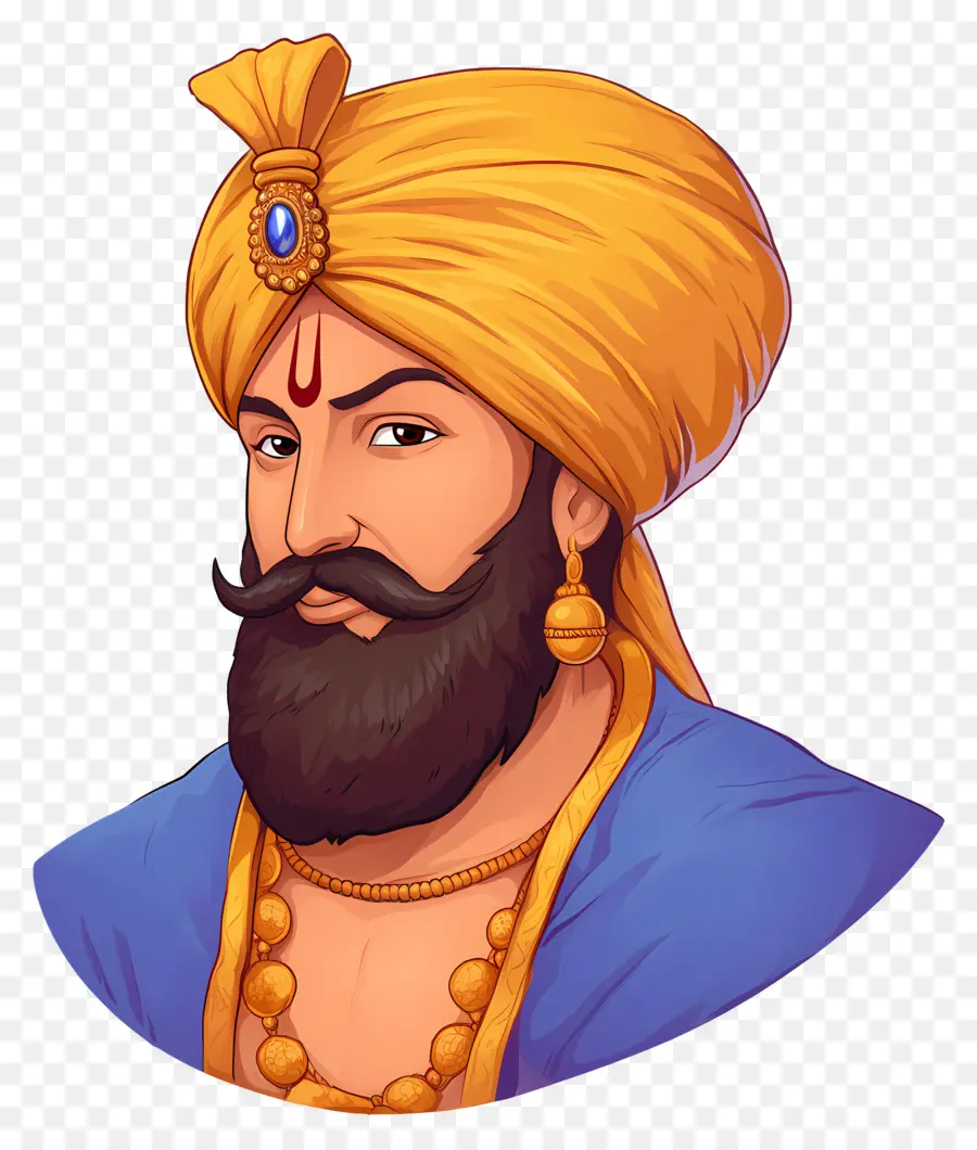 Guru Govind Singh Jayanti，คนยิ้มด้วยผ้าโพกหัว PNG