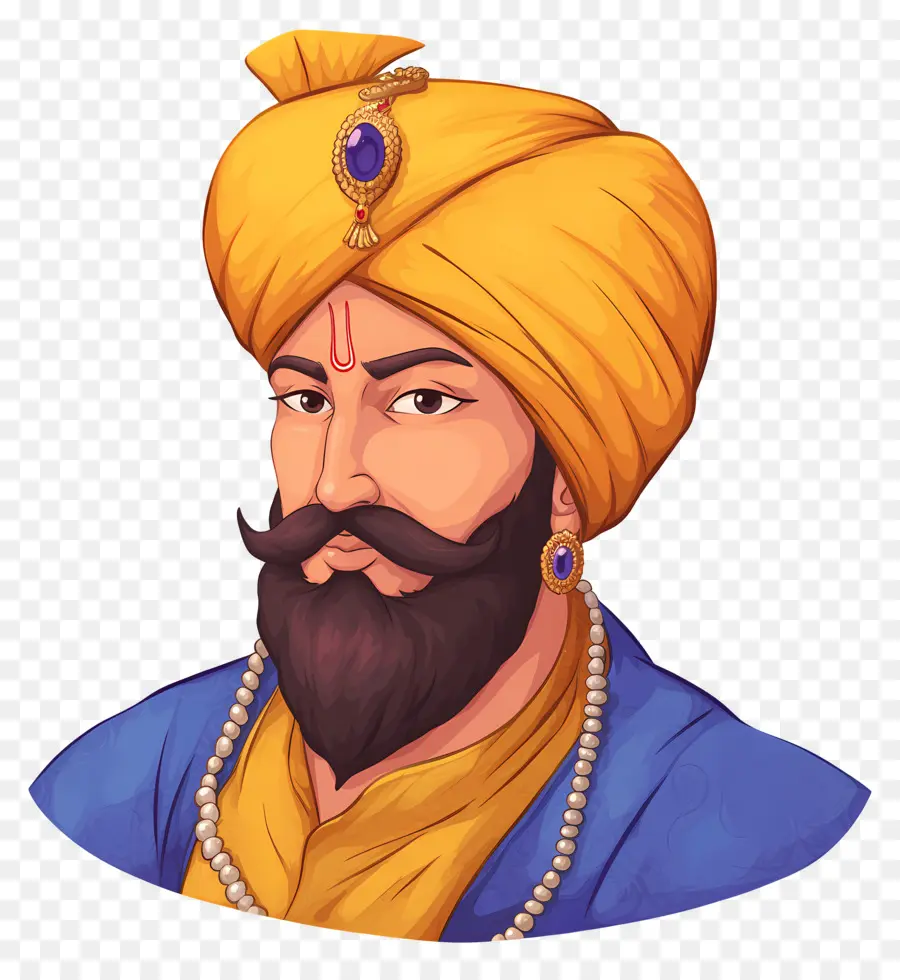 Guru Govind Singh Jayanti，คนยิ้มด้วยผ้าโพกหัว PNG