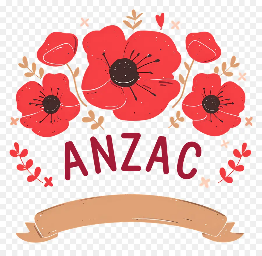 วัน Anzac，การออกแบบ Anzac Poppy PNG