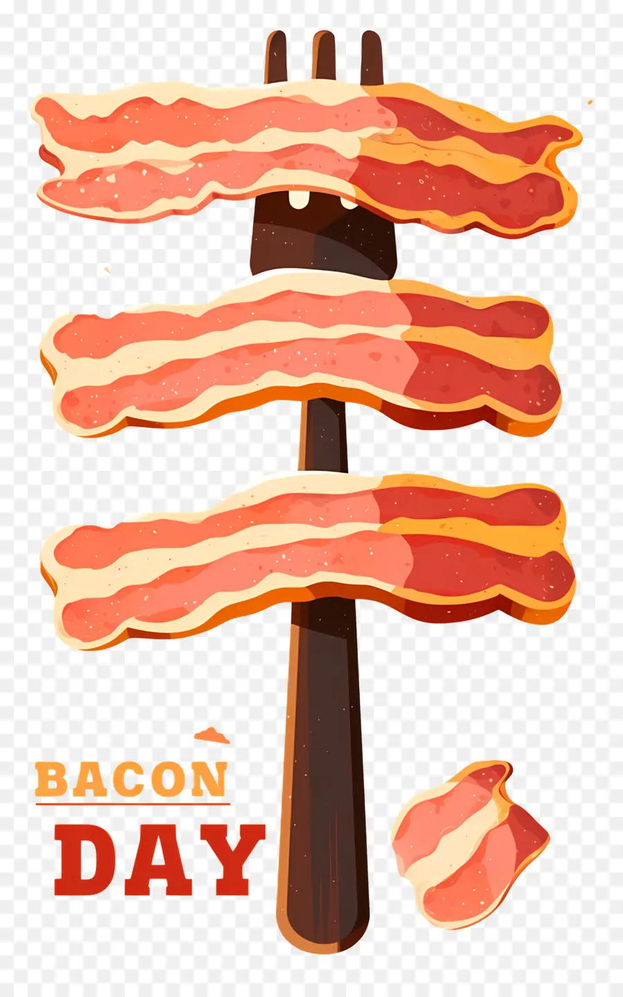 วันเบคอนแห่งชาติ，Bacon Day Fork PNG