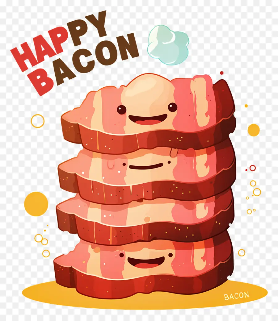 วันเบคอนแห่งชาติ，Happy Bacon Stack PNG