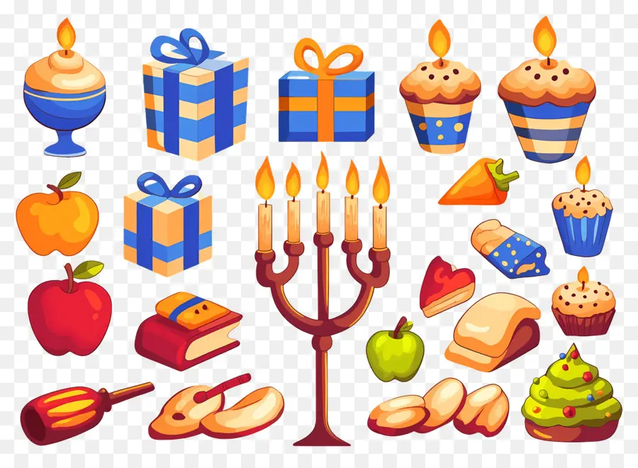 การตกแต่ง Hanukkah，ชุดฉลอง Hanukkah PNG