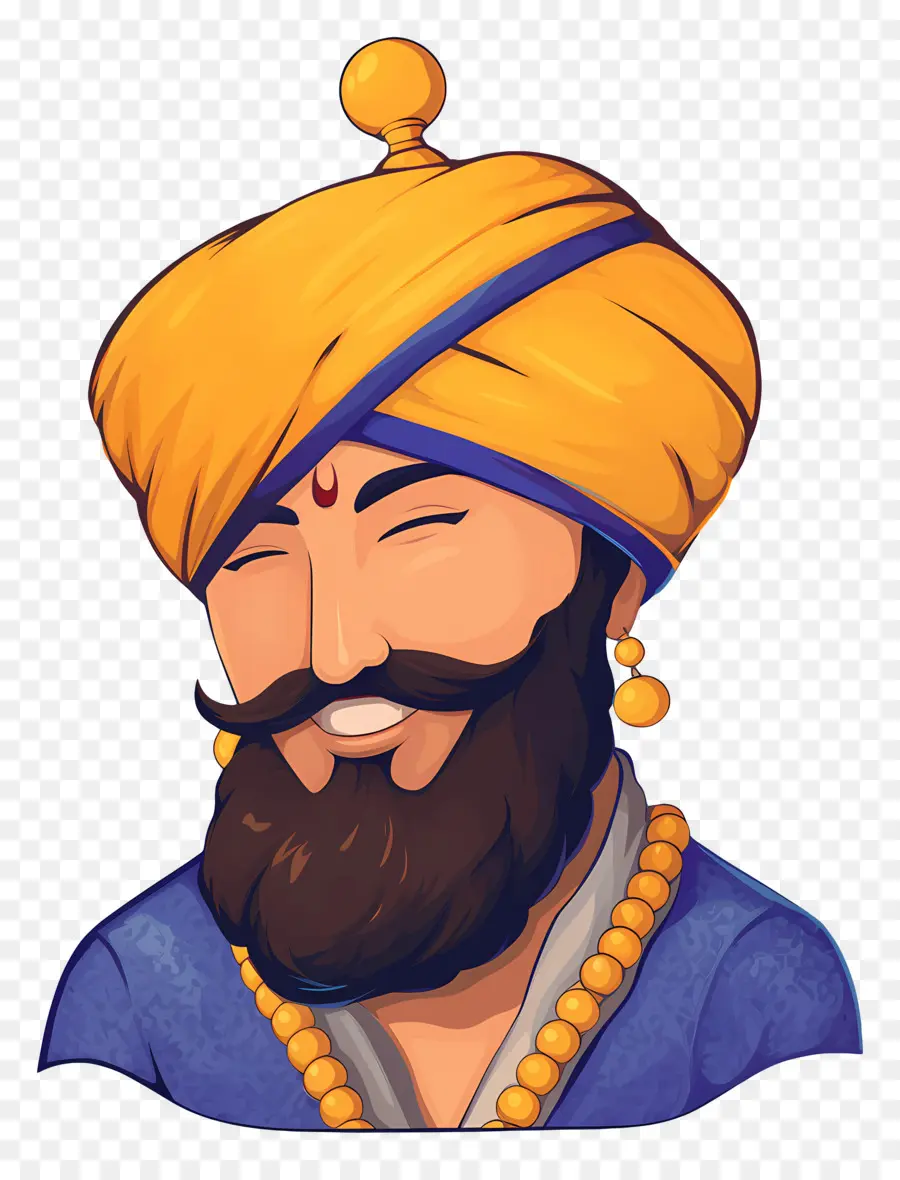 Guru Govind Singh Jayanti，คนยิ้มด้วยผ้าโพกหัว PNG