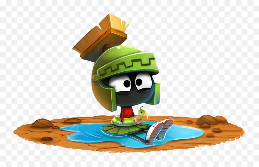 Marvin The Martian，ตัวการ์ตูนกับหมวกกันน็อก PNG