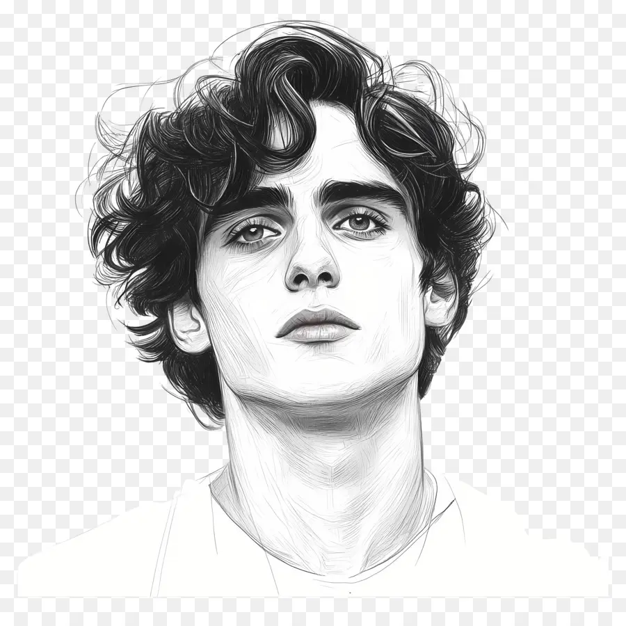 Timothee Chalamet，ภาพขาวดำ PNG