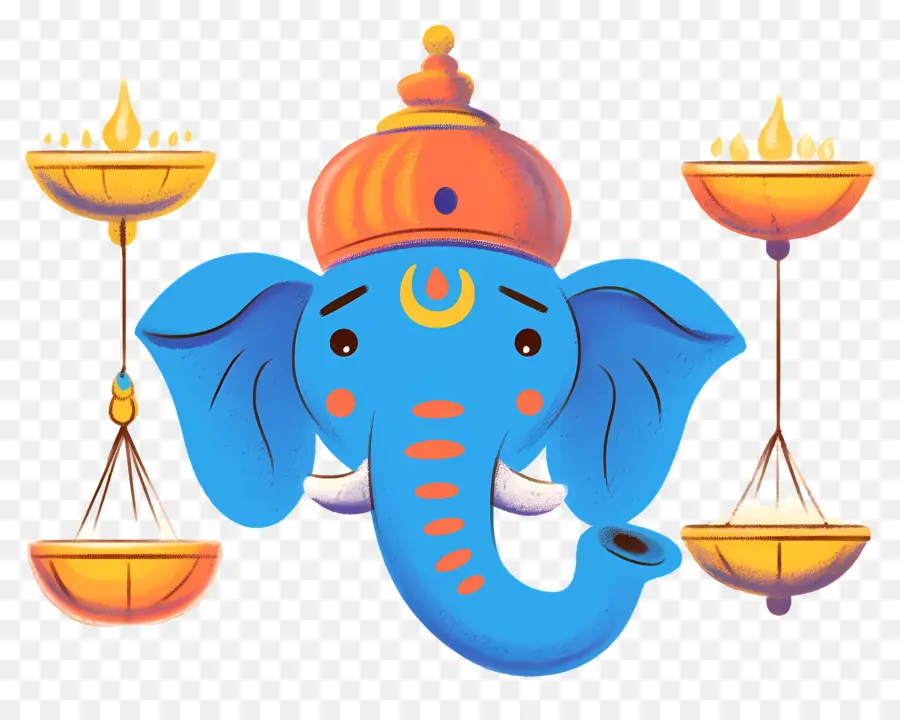 Ganesh Chaturthi，ช้างสีฟ้า PNG