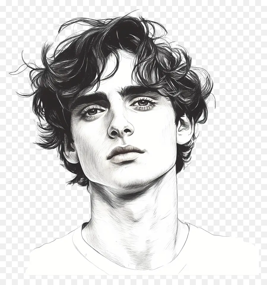 Timothee Chalamet，ภาพขาวดำ PNG