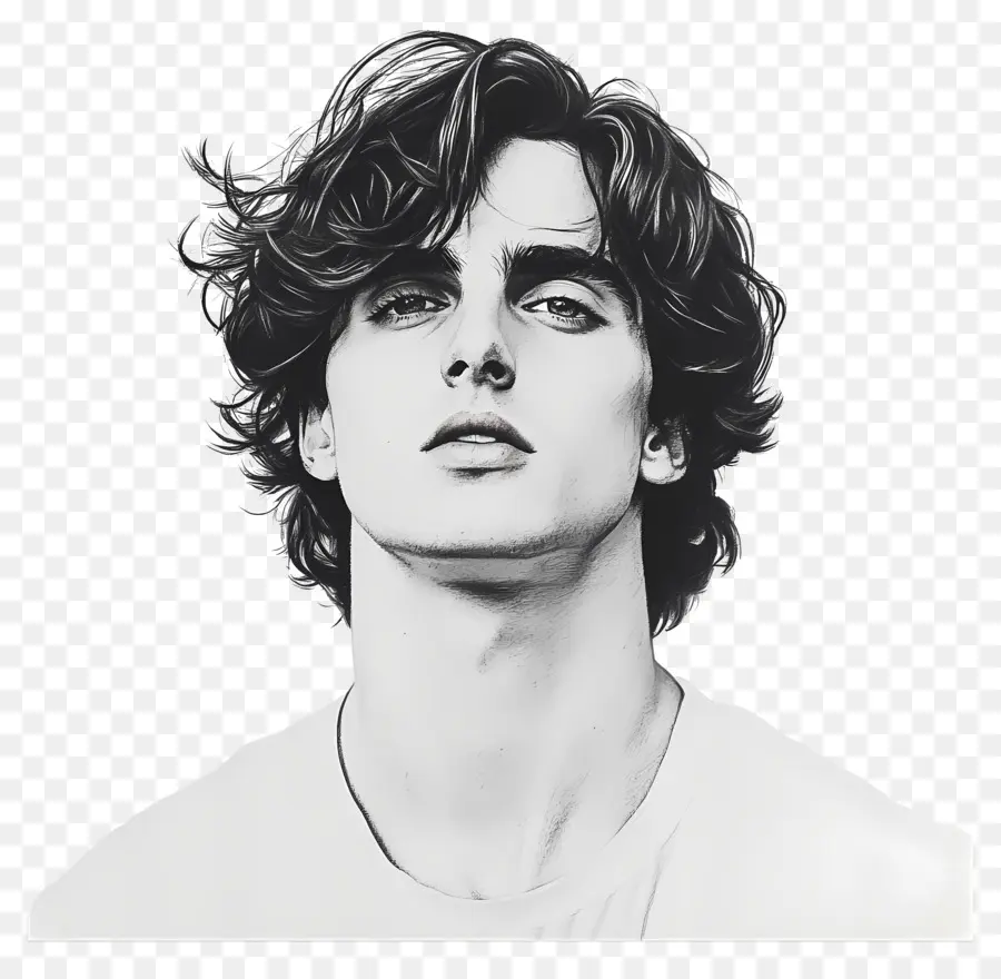 Timothee Chalamet，ภาพขาวดำ PNG