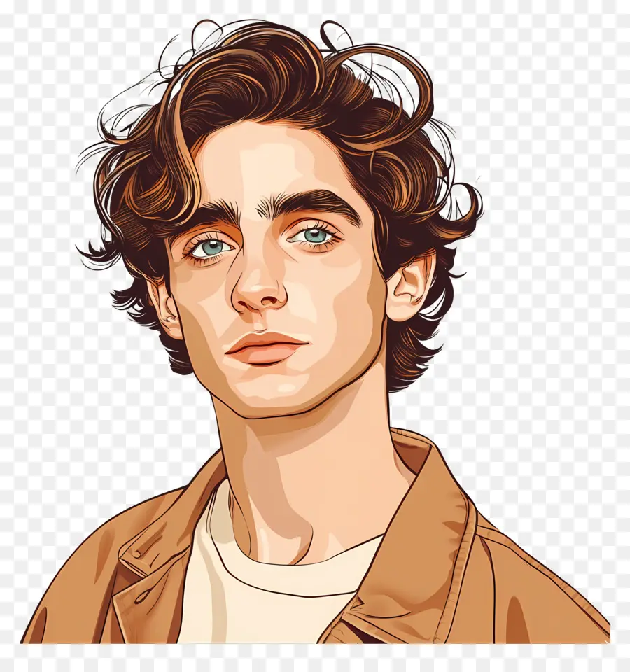 Timothee Chalamet，ภาพวาดของชายหนุ่ม PNG