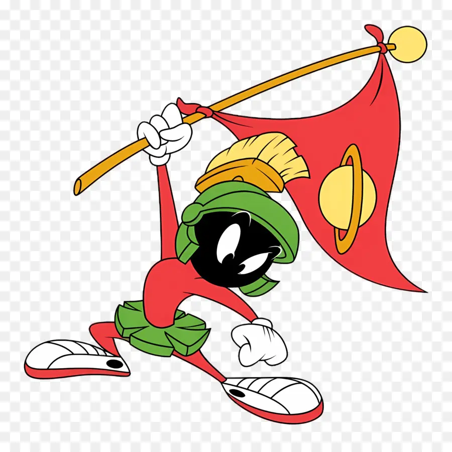 Marvin The Martian，ตัวการ์ตูนที่มีธง PNG