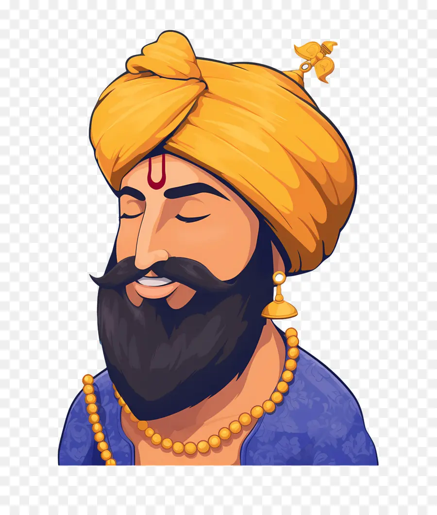 Guru Govind Singh Jayanti，คนยิ้มด้วยผ้าโพกหัว PNG