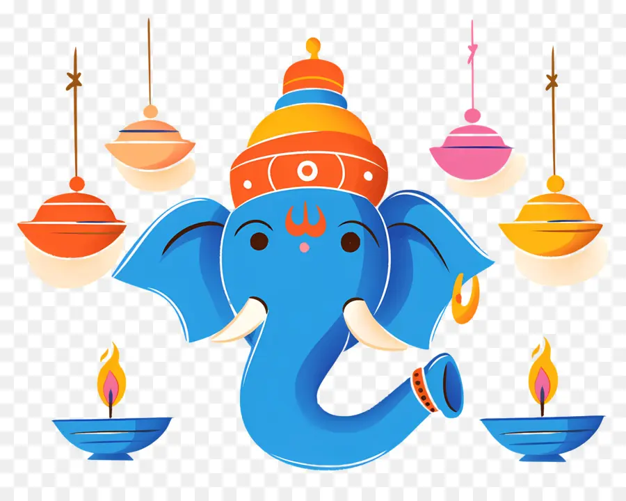 Ganesh Chaturthi，ช้างสีฟ้า PNG