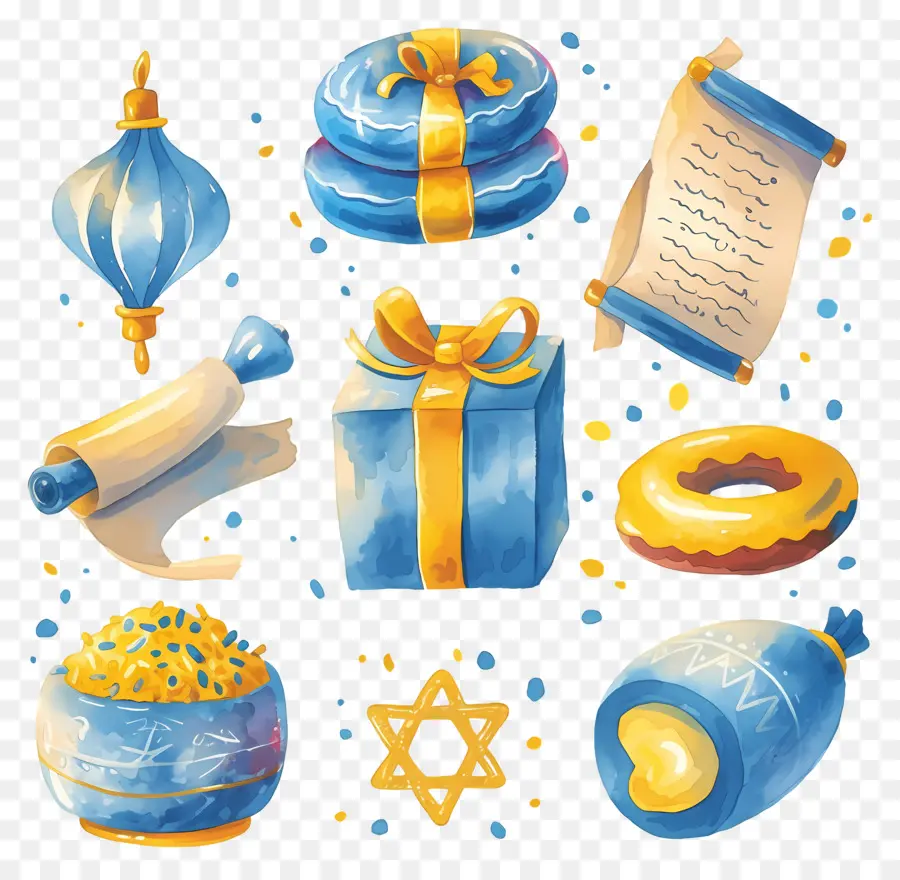 การตกแต่ง Hanukkah，รายการ Hanukkah PNG