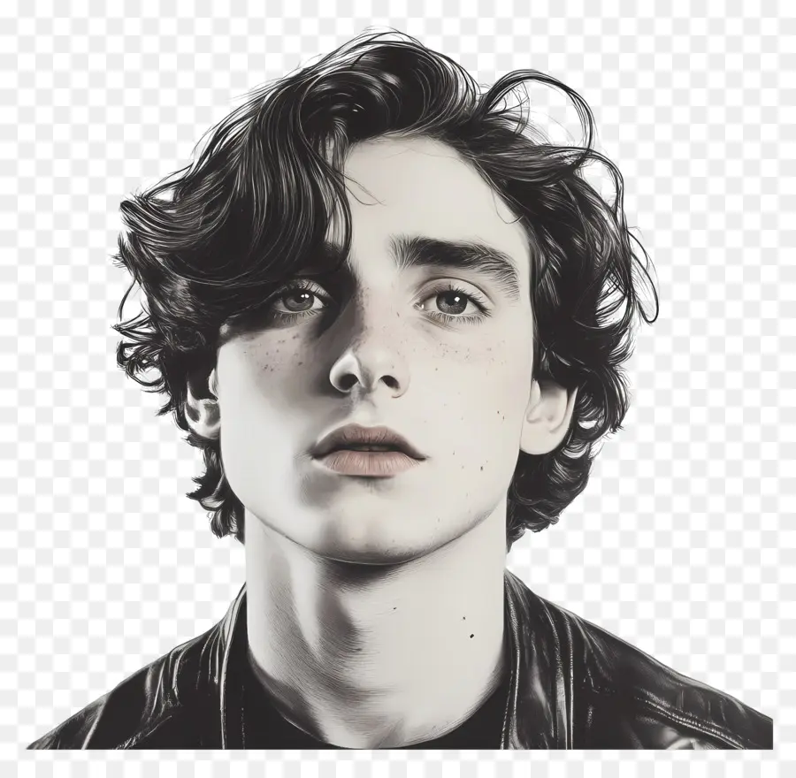 Timothee Chalamet，ภาพขาวดำ PNG