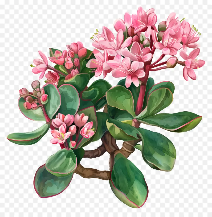 Crassula Pilea，ดอกไม้สีชมพู PNG