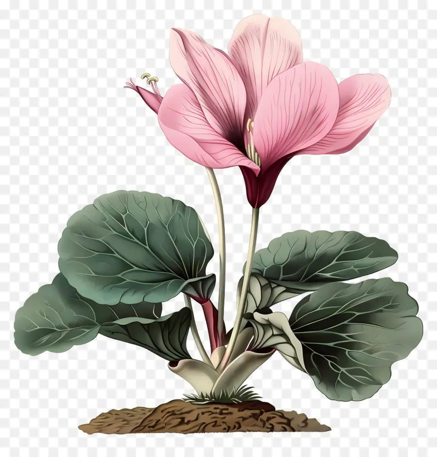 ดอกไม้ Cyclamen，ดอกไม้สีชมพู PNG