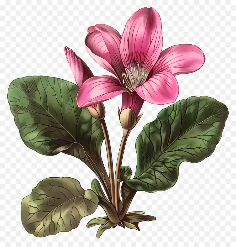 ดอกไม้ Cyclamen，ดอกไม้สีชมพู PNG