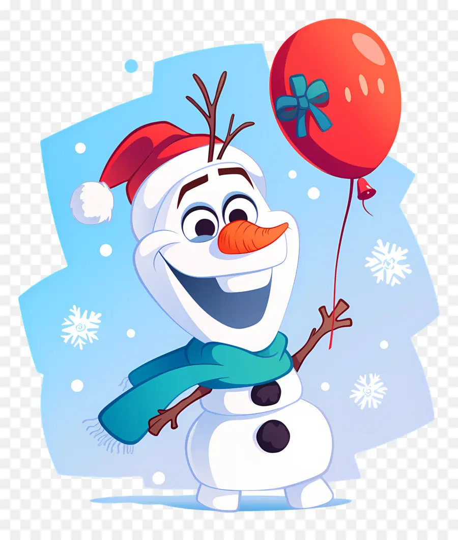 Olaf แช่แข็ง，มนุษย์หิมะกับบอลลูน PNG