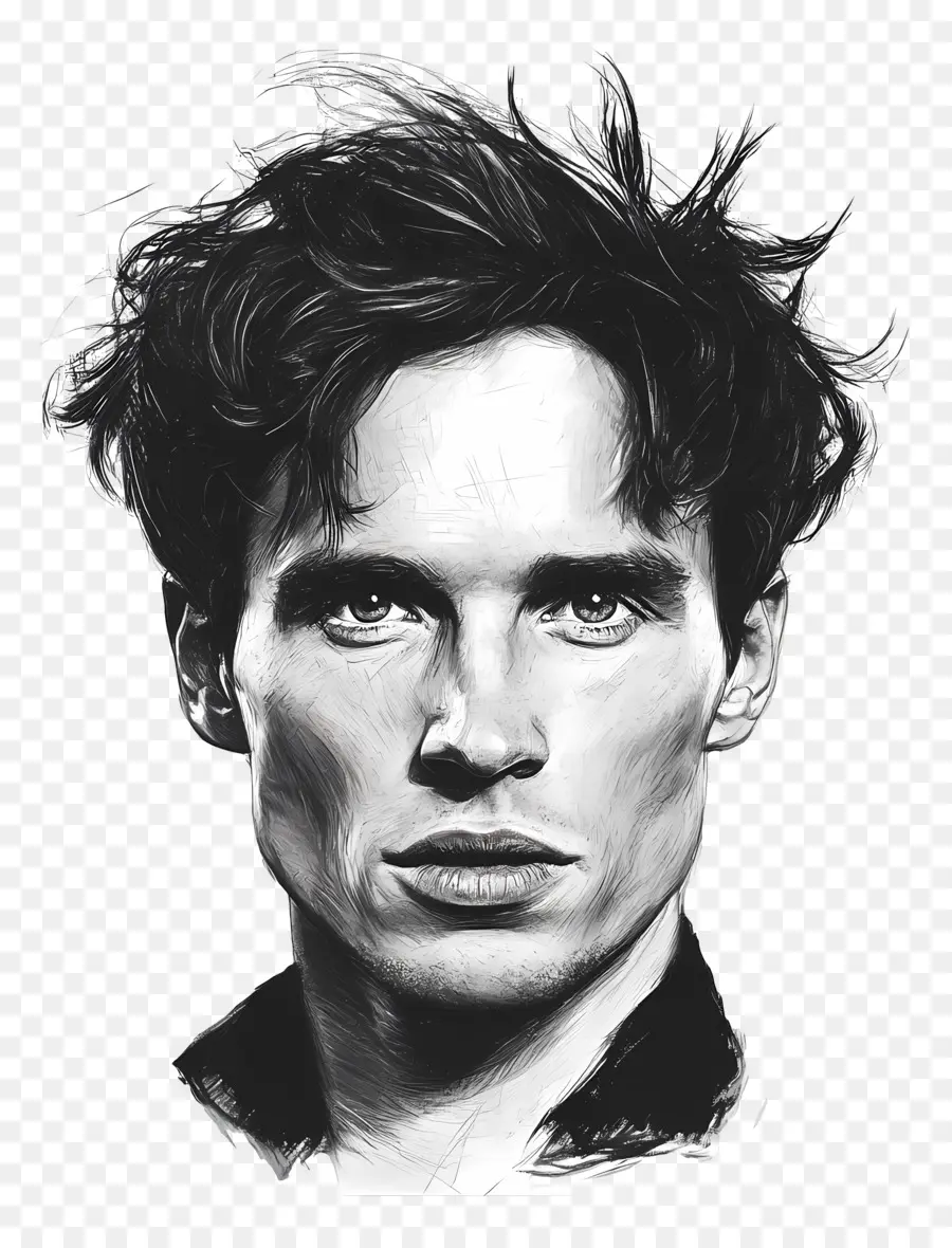 Eddie Redmayne，ภาพขาวดำ PNG