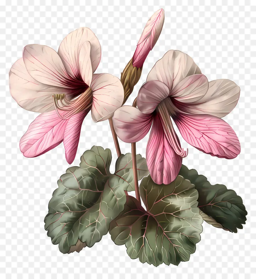 ดอกไม้ Cyclamen，ดอกไม้สีชมพู PNG